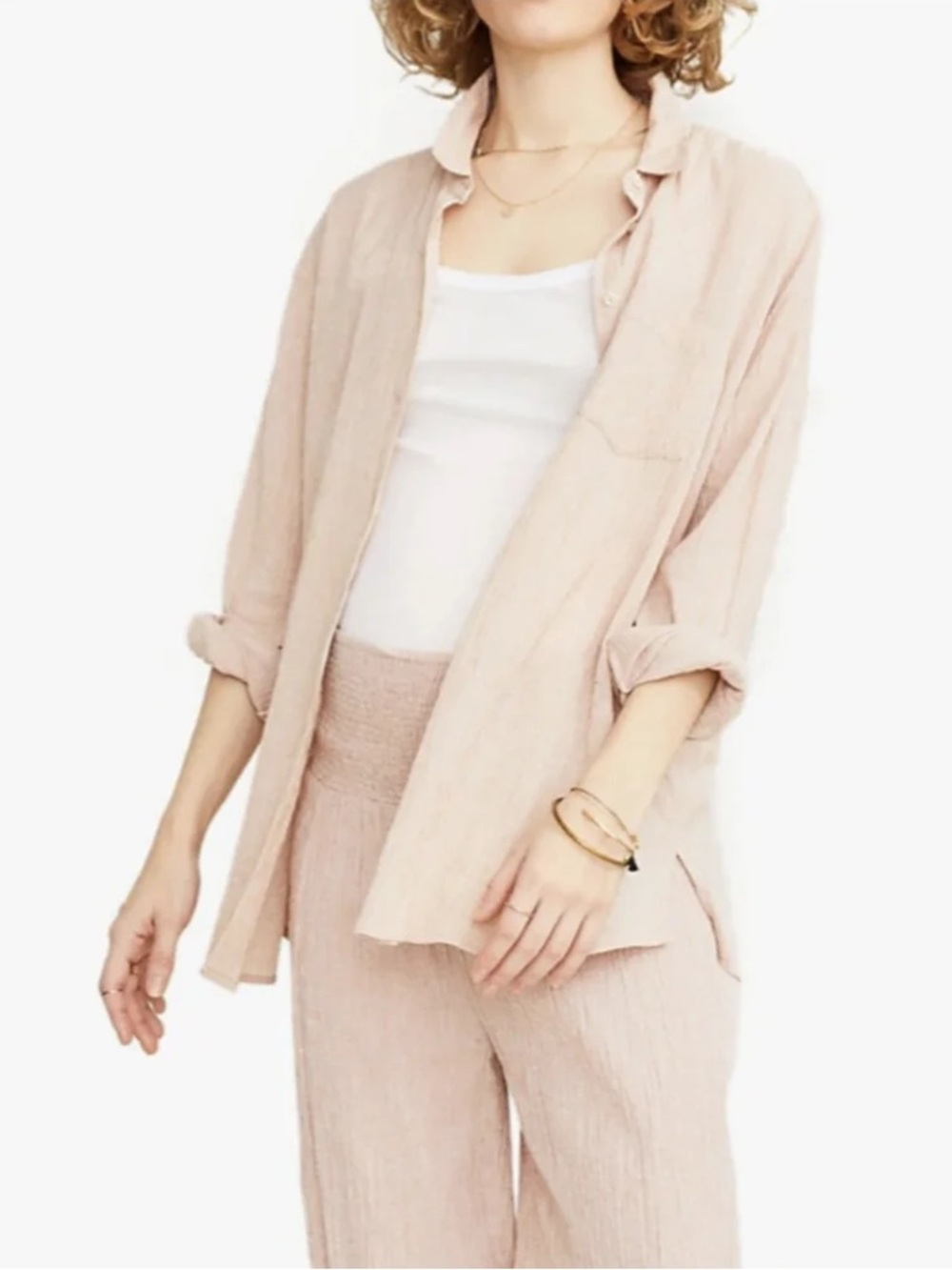 HATCH - The Softest Gauze Button-Up Shirt - Wild Aster